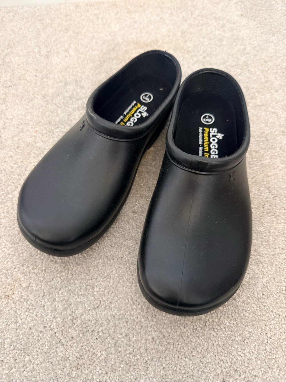 Sloggers Black Waterproof Slip-On Clogs with Cushioned Insole
